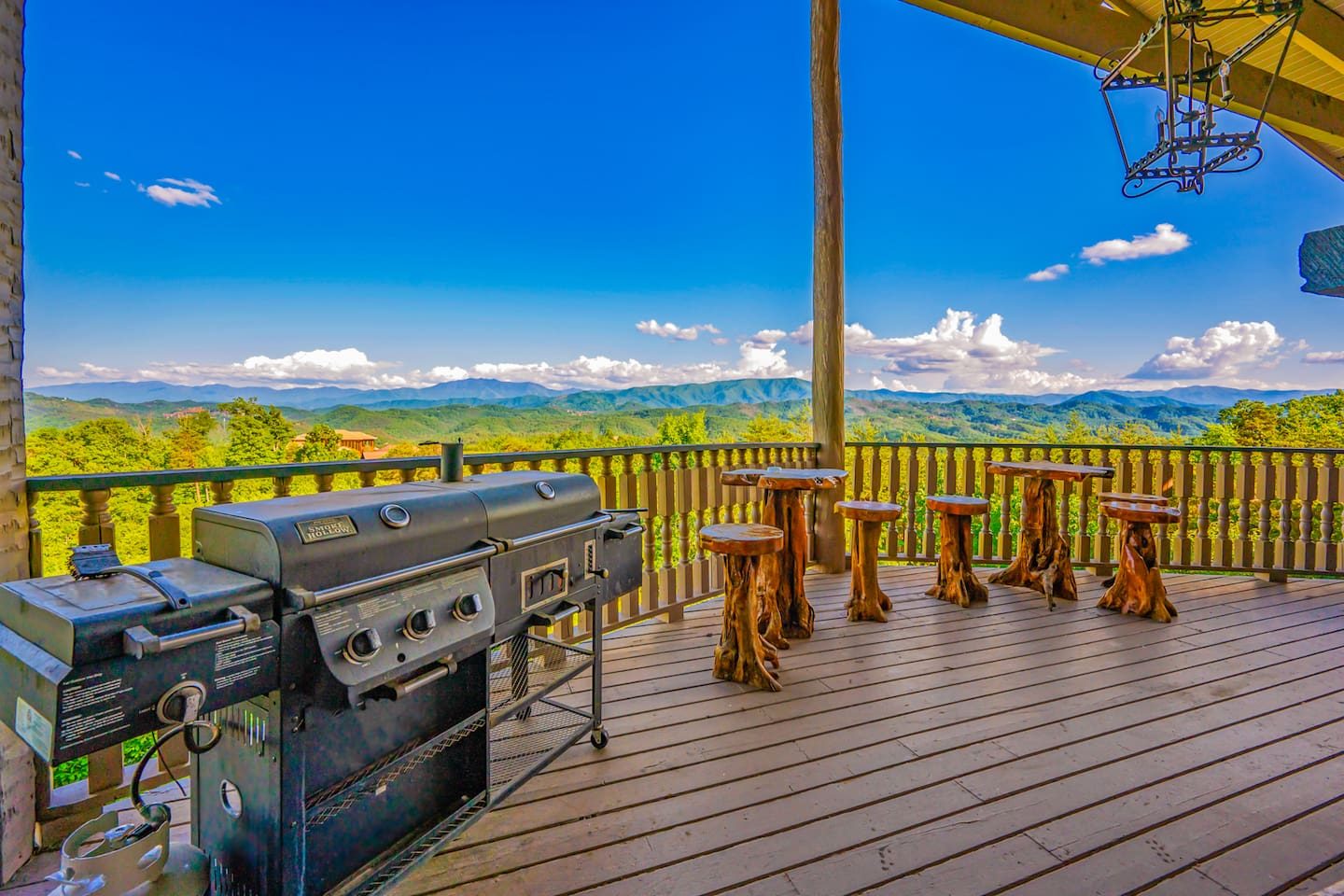 Fire up the grills on the deck and let the aroma drift over the ridgelines. Cookouts here come with a mountain-top view.